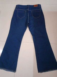 Flared Blue Denim Jeans