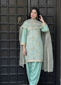 Premium Silk-Blend Gold Floral Suit Set
