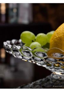 Elegant Glass Fruit Platter Bowl