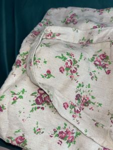 Floral Print Canvas Tote Bag