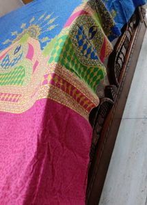 Vibrant Blue &amp; Pink  bedsheet