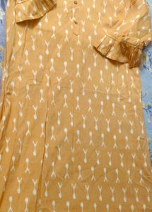 yellow cotton kurti