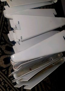 White Metal Shelf Brackets pack of combo sets 8