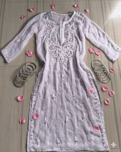 Mirror Work Chikankari kurti