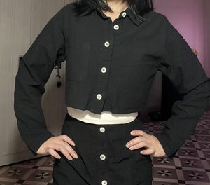 Forever 21 black crop top with skirt
