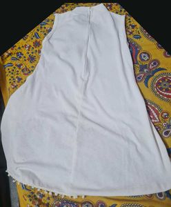White Rose Embroidered High-Low Sleeveless Tunic