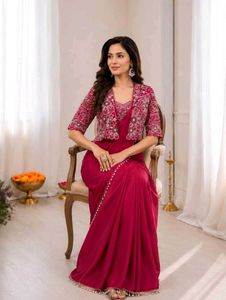 New Designer  ready to Wear Saree with Jacket blou