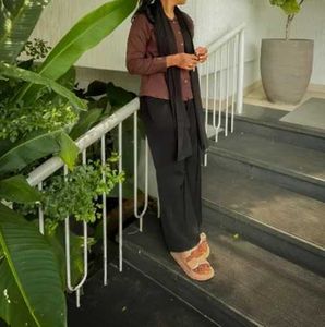 Chic Brown Oversized Collared Shirt