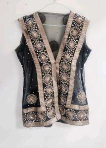 Black anarkali Kurti Set with Jacket