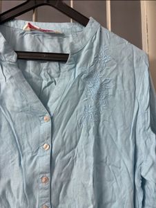 Light Blue Embroidered Kurta