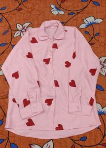 Pink Heart Patchwork Shirt