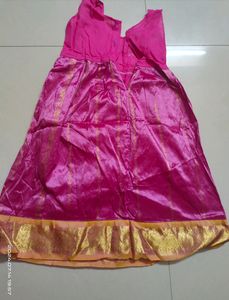 Pink Silk Pattu Pavadai/ Lehenga For 1 Yr