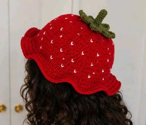 Handmade Crochet Strawberry Hat