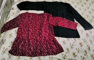 2 top Vero Moda Black & Quiero in Maroon ✨
