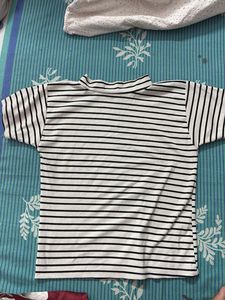 Striped Mock Neck Top