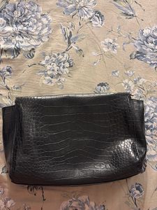 Yves Saint Laurent Black Croc Clutch