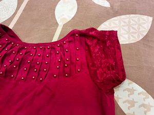 Beautiful Maroon Slip On Blouse