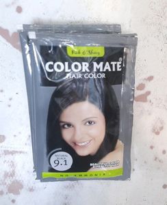 Color Mate Hair Color Powder (Black ) Pack Of 4