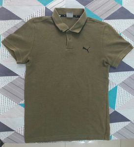 Puma Men's Khaki Polo T-Shirt
