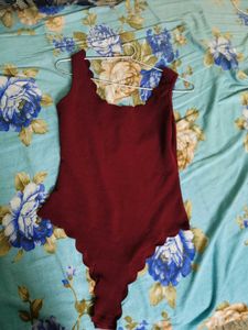 Chic Scalloped Hem Bodysuit