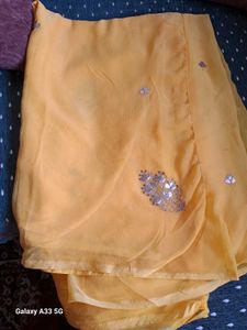 Elegant Yellow gottapatti Saree