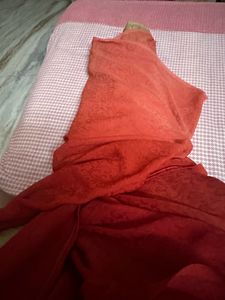 Red Designer Saree with Heavy Embroidered Border
