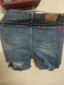 Distressed Denim Shorts