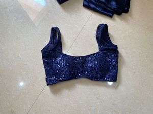 Sparkling Royal Blue Sequin Saree
