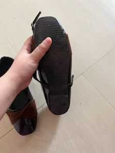 Chic Brown &amp; Black Mary Jane Flats