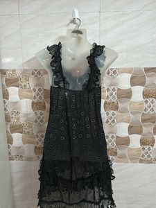 Black Ruffle Mini Dress