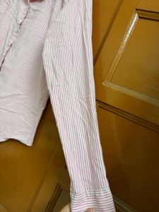 Pink Striped Button-Up Shirt
