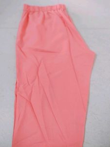 Peach Printed Kurti And Pant Set