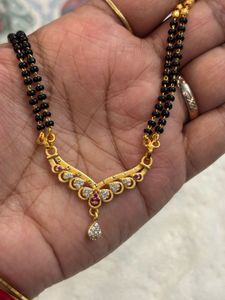 Elegant Gold Mangalsutra with CZ Stones