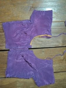 Crepe Embroidered Purple Blouse