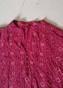 Women's Pink Printed Kurta