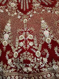 red velvet bridal lehenga