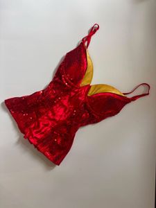 Red Sequin Blouse