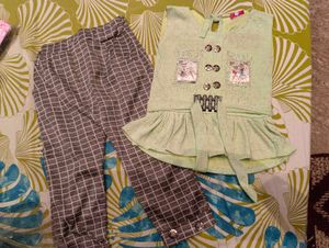 New Cute Yellow Top and Denim Shorts Set