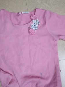Cute Pink Top &amp; Culottes Set