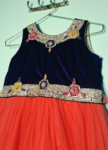 Exquisite Blue & Coral gown