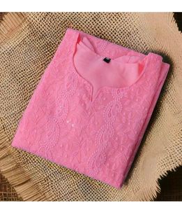 Pink Chikankari Kurti