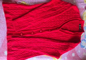 Red Knit Cardigan