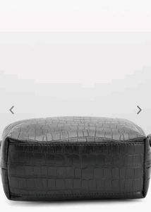 Caprese Black Croc Embossed Shoulder Bag