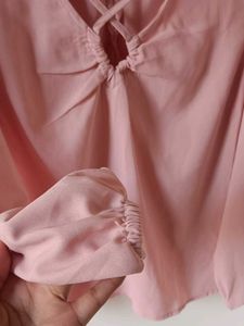 Tokyo talkies Pink Crisscross Top