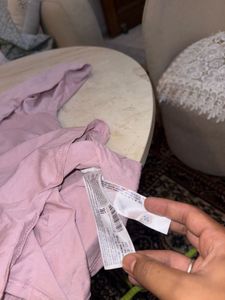 Mango Pink long Sleeve V-Neck Top