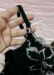 Black Lace Padded Bra