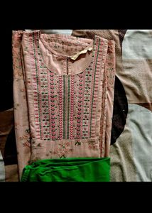 Elegant Peach Floral Anarkali Kurti