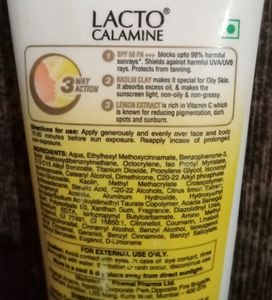 LACTO CALAMINE Sunscreen SPF 50 KAOLIN CLAY.