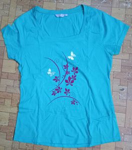 Cute Aqua Butterfly Tee