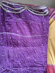 Exquisite Purple Embellished Saree